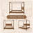 Emiyah Solid Wood Canopy Bed Frame Four Poster Bed, No Springs Required, Walnut Color-1104330803