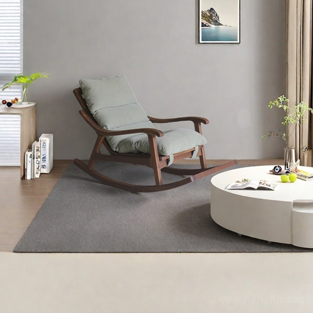 Minimalist Rocking Chir Red Barrel Studio® Minimalist cotton and linen rocking chair | Wayfair