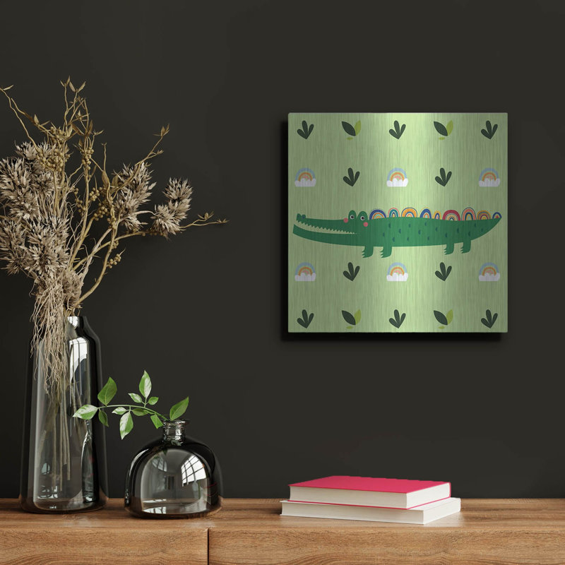 «Cute Cocodrile» par Luxe Portfolio, art mural en métal, H 12 po x l 12 po