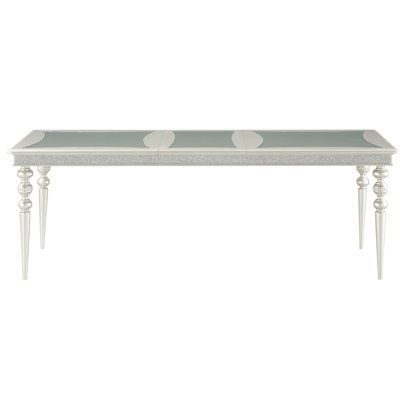 Leda Extendable Dining Table in Platinum