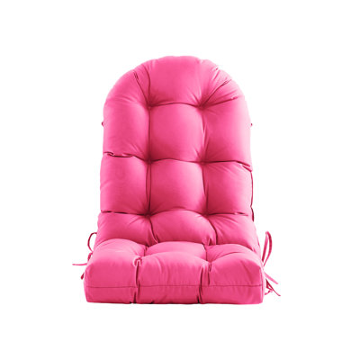 High-Back Seat Cushion - Waterproof Outdoor Adirondack Chair Cushion For Patio Furniture With Tie, Vibrant Color, Premium Elastic Padding, Multi-Scenario Use,Pink
