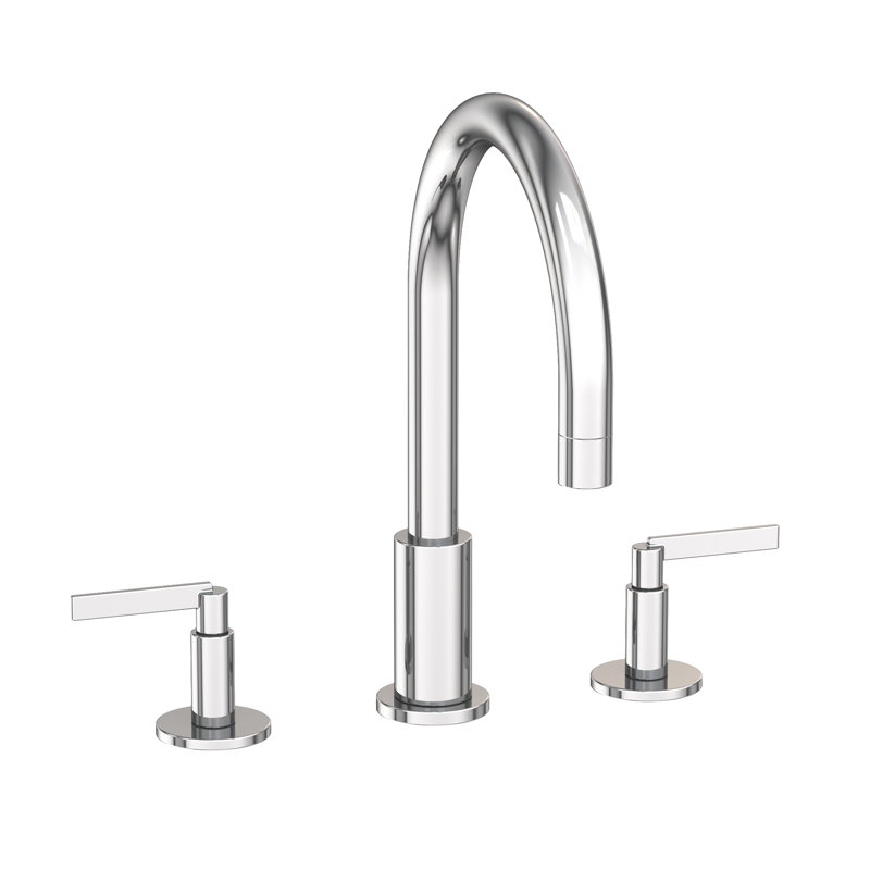 Tolmin Widespread Bathroom Faucet with Drain Assembly, Polished Chrome