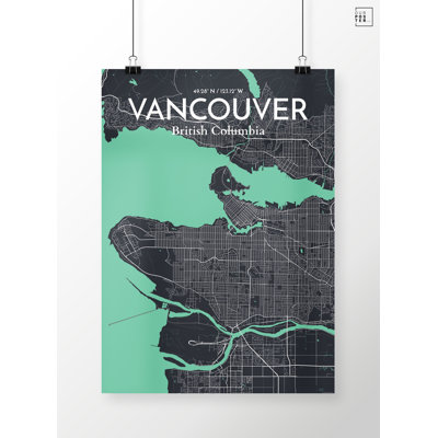 Vancouver City Map - Panoramic Print