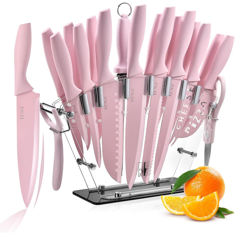 Ensemble de 19 couteaux de cuisine, acier inoxydable, antirouille