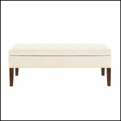 Tufted Bench with Storage Simple design, comfortable and durable, multi-functional bench