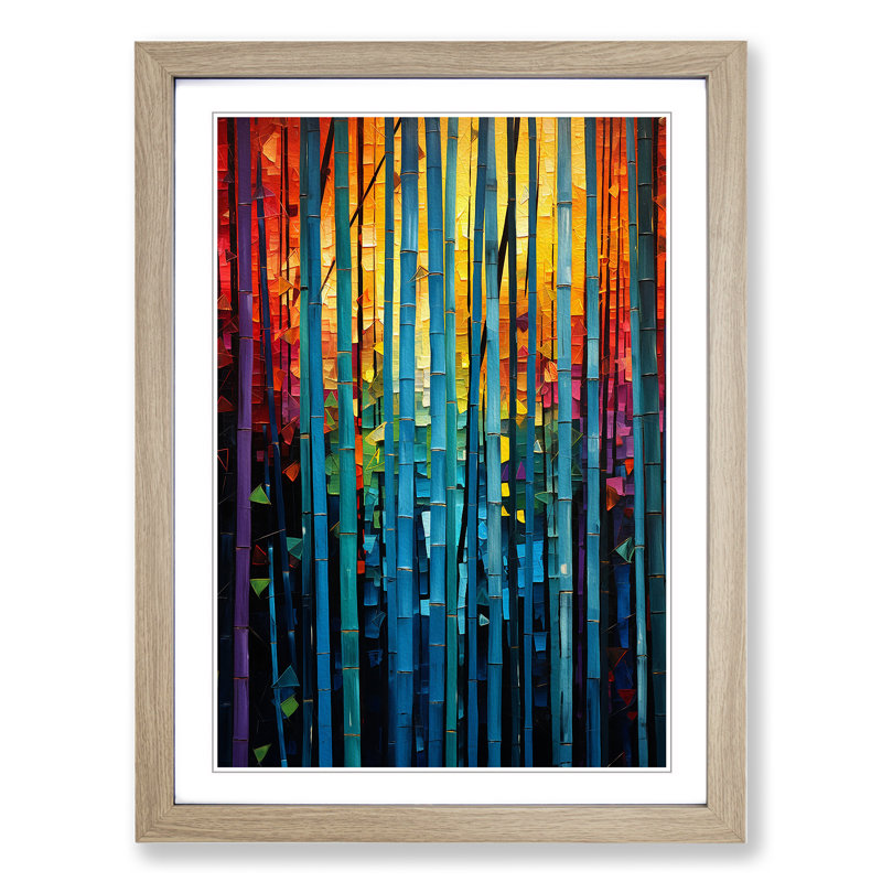 Single Picture Frame Print on Wood, 46cm H x 34cm W, Oak Framed