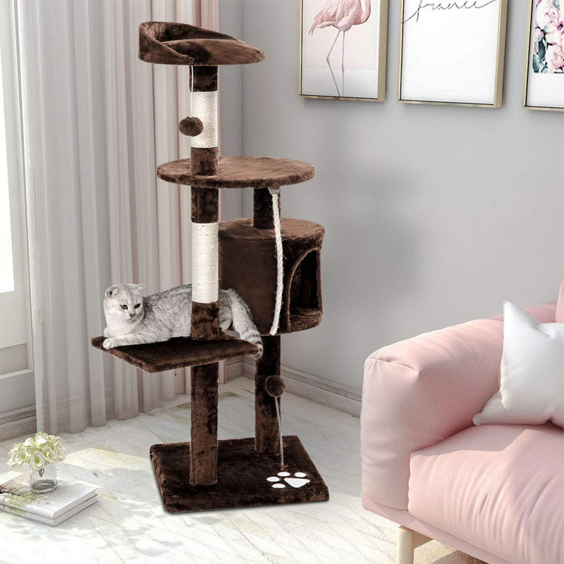 118 cm H Cat Tree / Condo, Brown