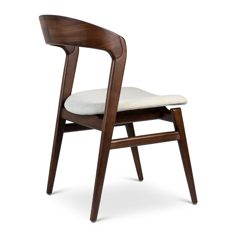 Anela 18'' H Upholstered Oak Side Chair, Nogal/Medley Ivory