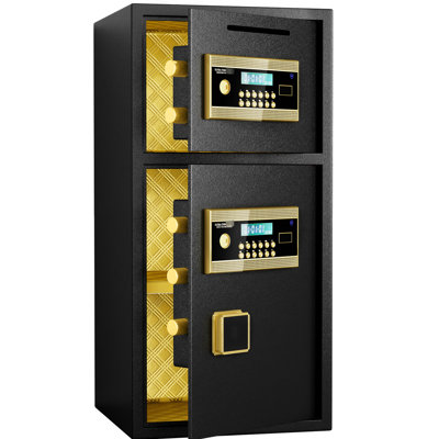 Large Double-Door Coin-Operated Safe,Digital Security Safe With Fireproof And Waterproof Bag,6.5 Cubic Feet Safe Box With Hidden Code Function For Home,Office And Hotel