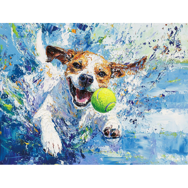 Chase the Splash - Jack Russell Joy, H 36 po x l 48 po