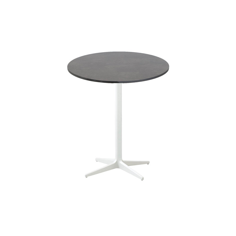 Drop Outdoor Round Coffee Table, Lava Gray, 29.6" W x 29.6" L x 29.4" H, White