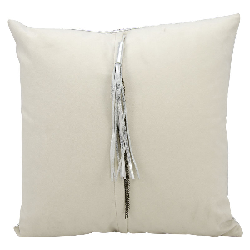 Coussin Couture, Argent/blanc
