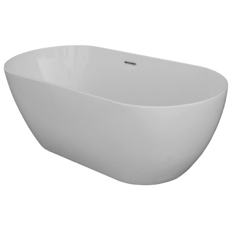 58" x 30" Freestanding Soaking Acrylic Bathtub