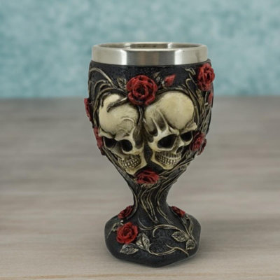 5.75"H Skull Couple Goblet