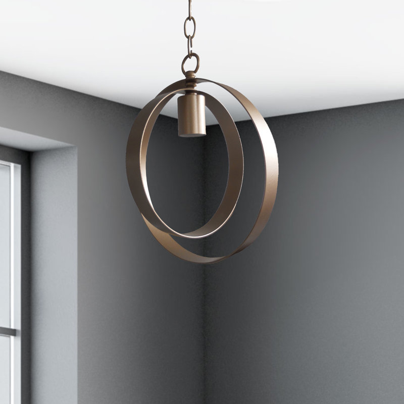 Luminaire suspendu géométrique 1 lumière Blanchette, Feuille d'or