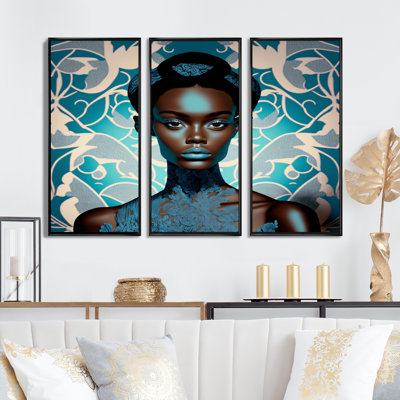 Beautiful Retro African American Model VI - 3 pièces sur toile