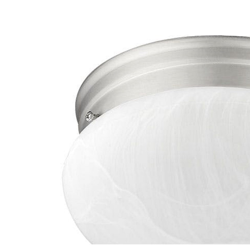 Plafonnier encastré 2 lumières en nickel satiné, Nickel mat