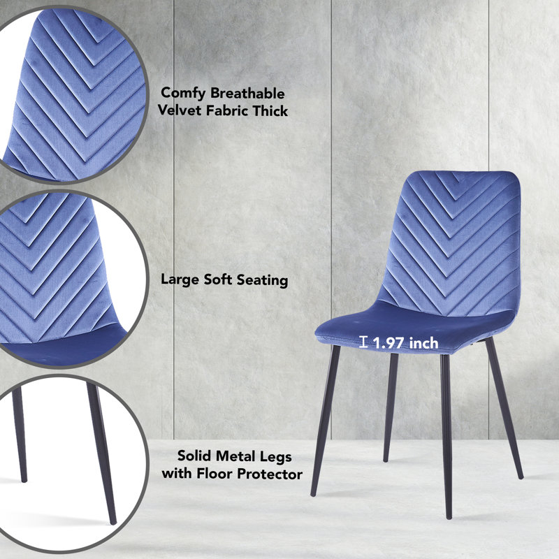 Chaise de salle à manger Ivenson, Bleu très foncé
