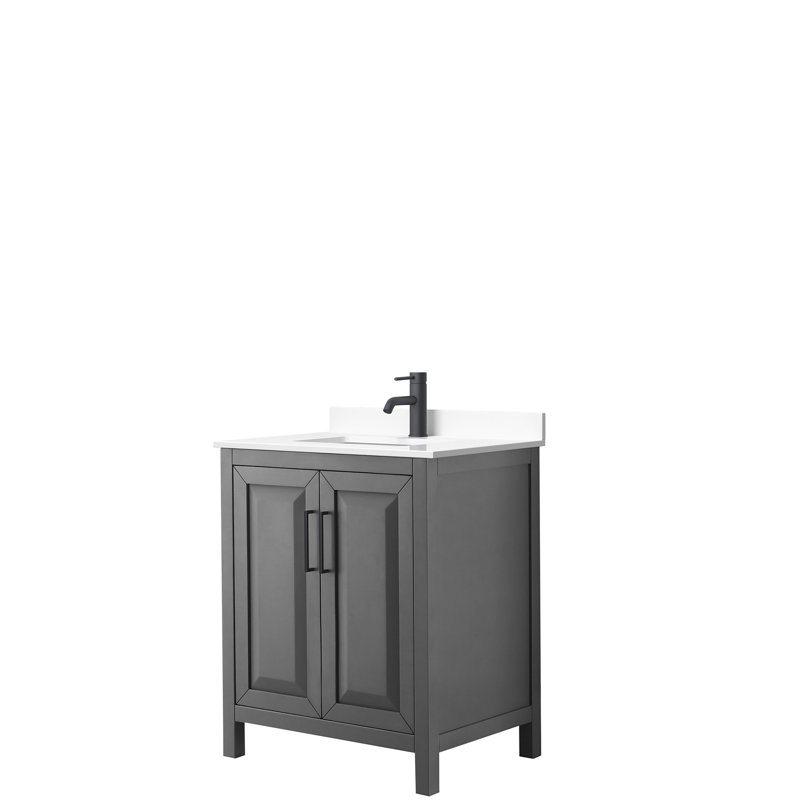 Daria 30'' W Single Vanity, Dark Gray, Matte Black