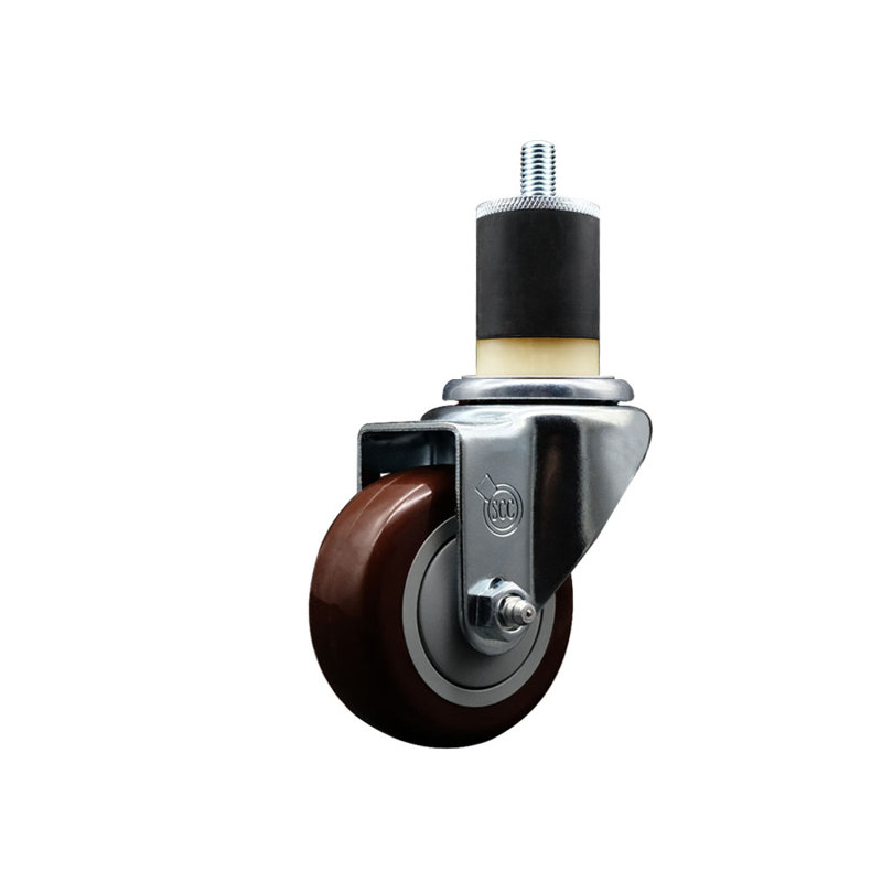 Roulettes pivotantes 3 po Marron