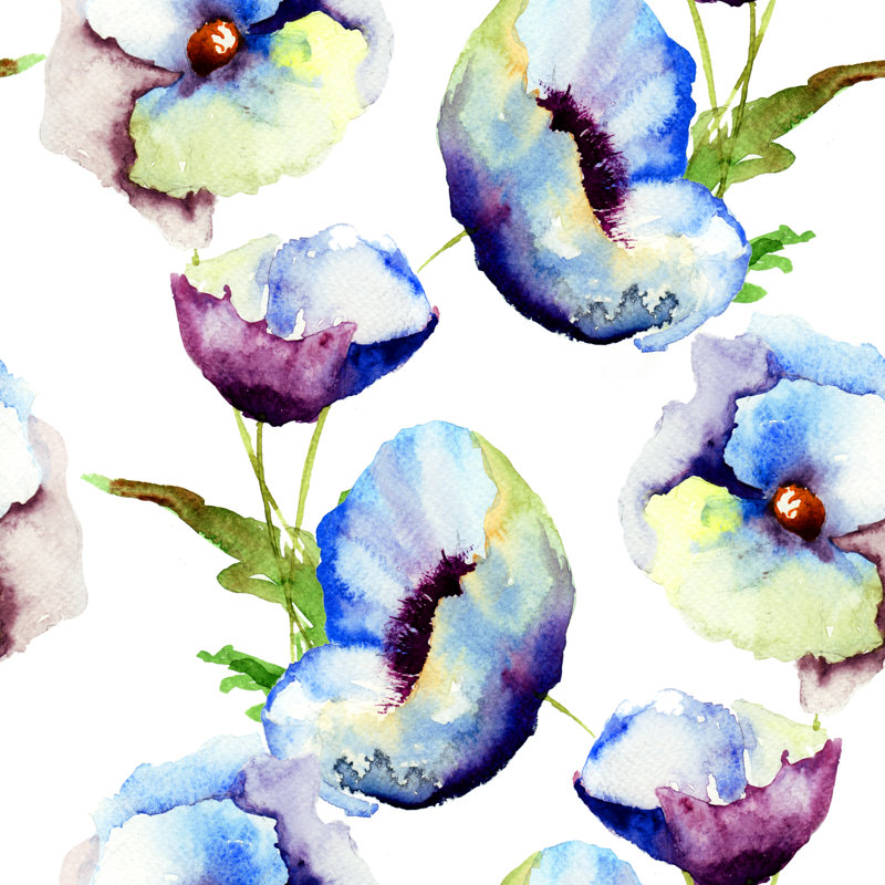 Beautiful Blue Flowers - Wrapped Canvas Print, 91cm H x 91cm W x 3.8cm D