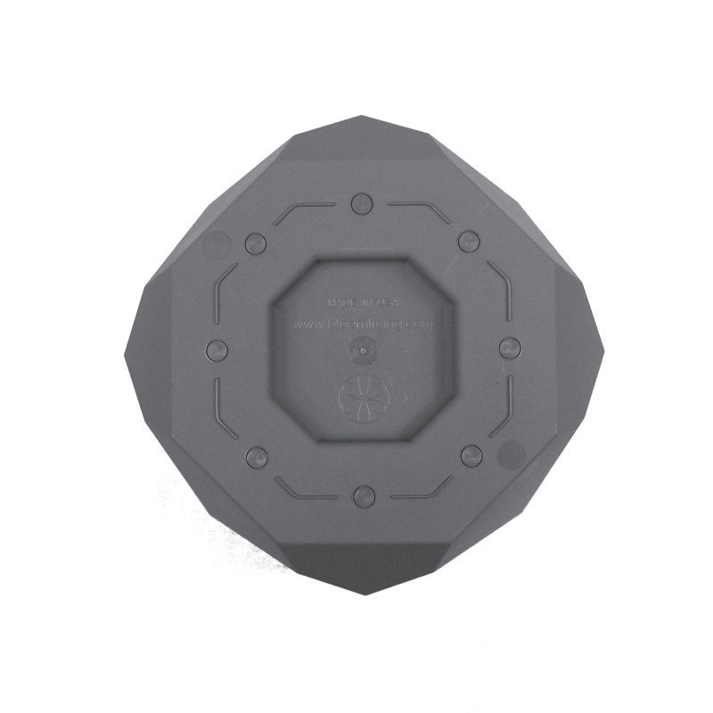 Tuxton Geometric Plastic Indoor/Outdoor Planter, 9.75" x 10.13" x 10.13", Gray