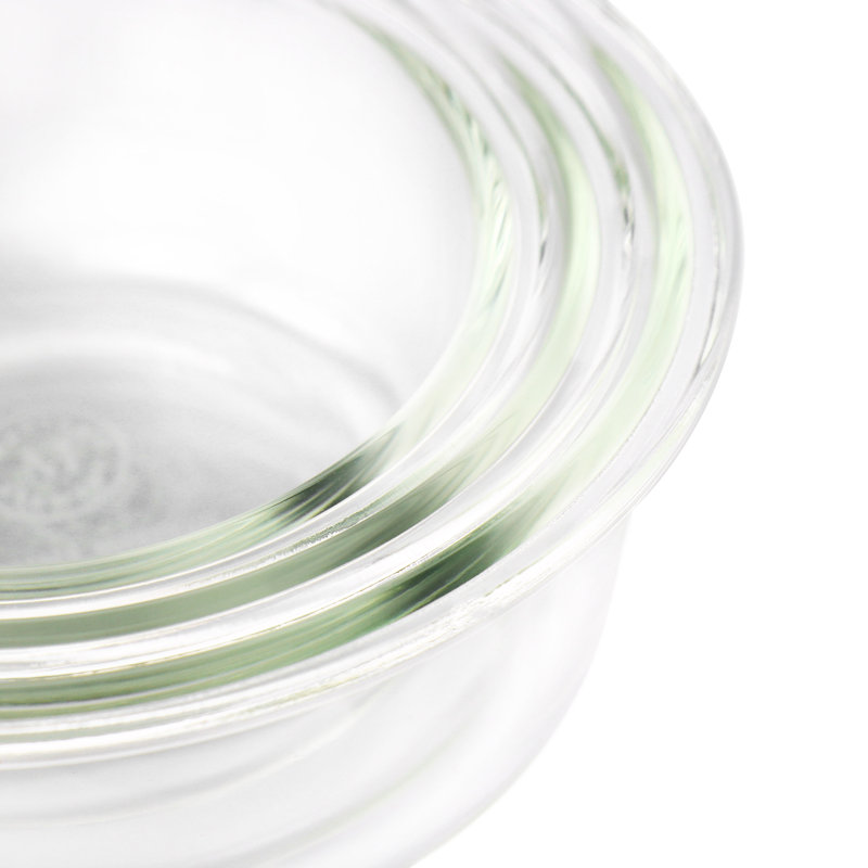 Mint Green Glass Storage Bowl Set with Lids, 3-Piece
