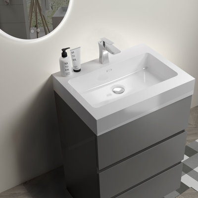 24'' Single Bathroom Vanity with Plastic Top