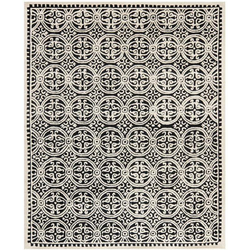Tapis géométrique en laine touffeté à la main Cambridge, Rectangle 12 pi x 18 pi