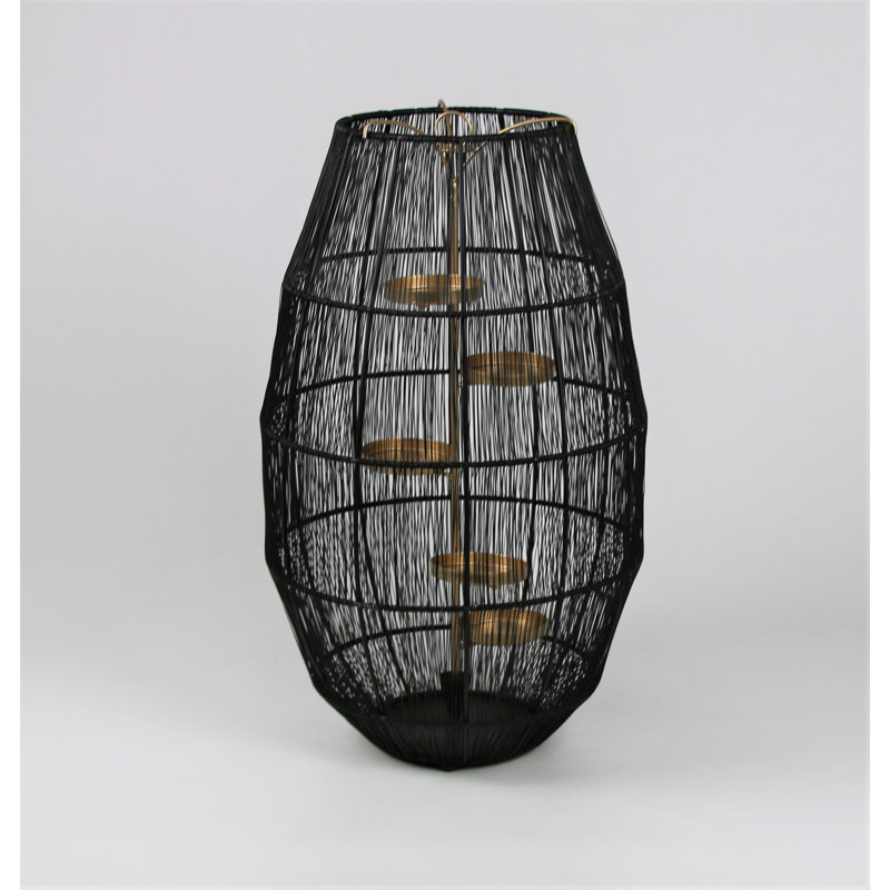 Metal Tabletop Hurricane, 52cm H x 30cm W x 30cm D