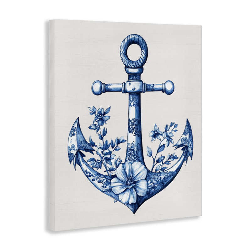Toile Patterned Anchor Canvas, design by Lettered and Lined