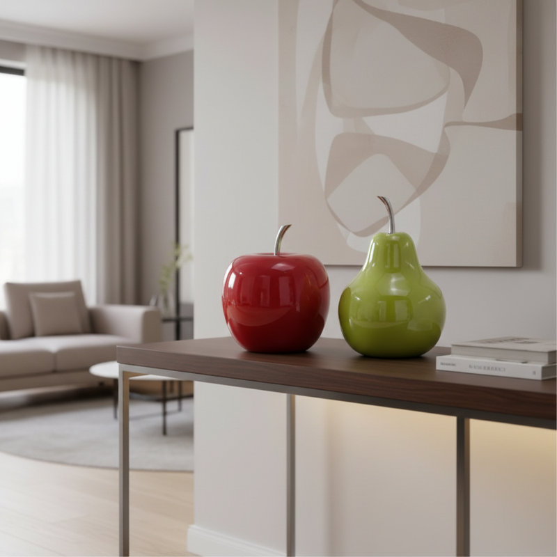 Sculpture de table Annebelle, H 13 po x l 11 po x P 11 po, Rouge