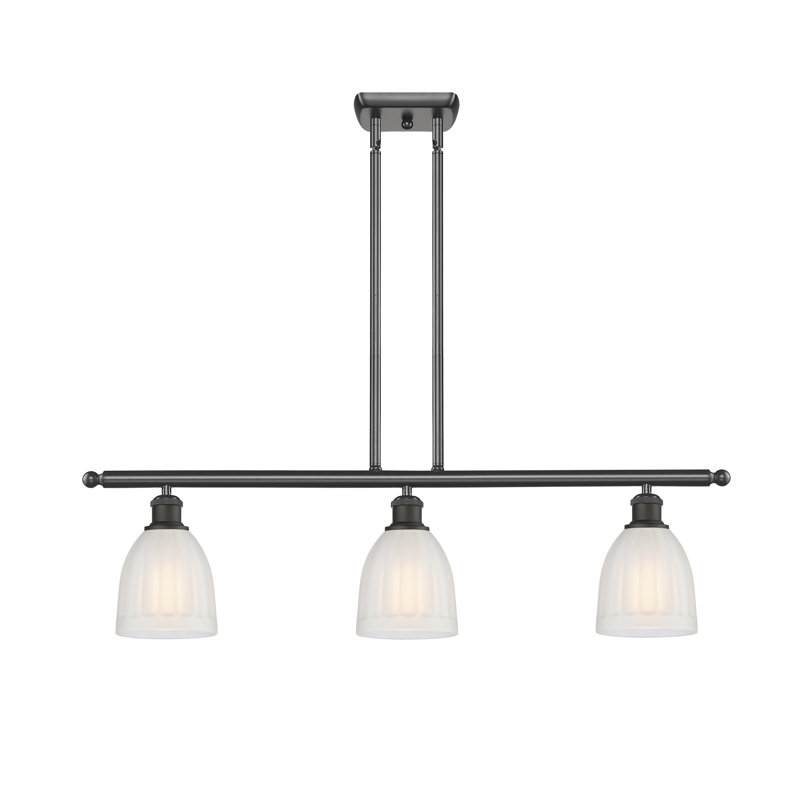 Luminaire suspendu en dôme à 3 lumières pour îlot de cuisine Dunder, Ampoule DEL 6 watts Vinage, Bronze huilé