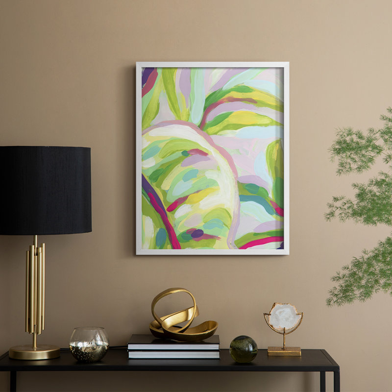 Impression encadrée Bright Tropical Abstraction III - bois massif, H 21 po x l 17 po, Blanc