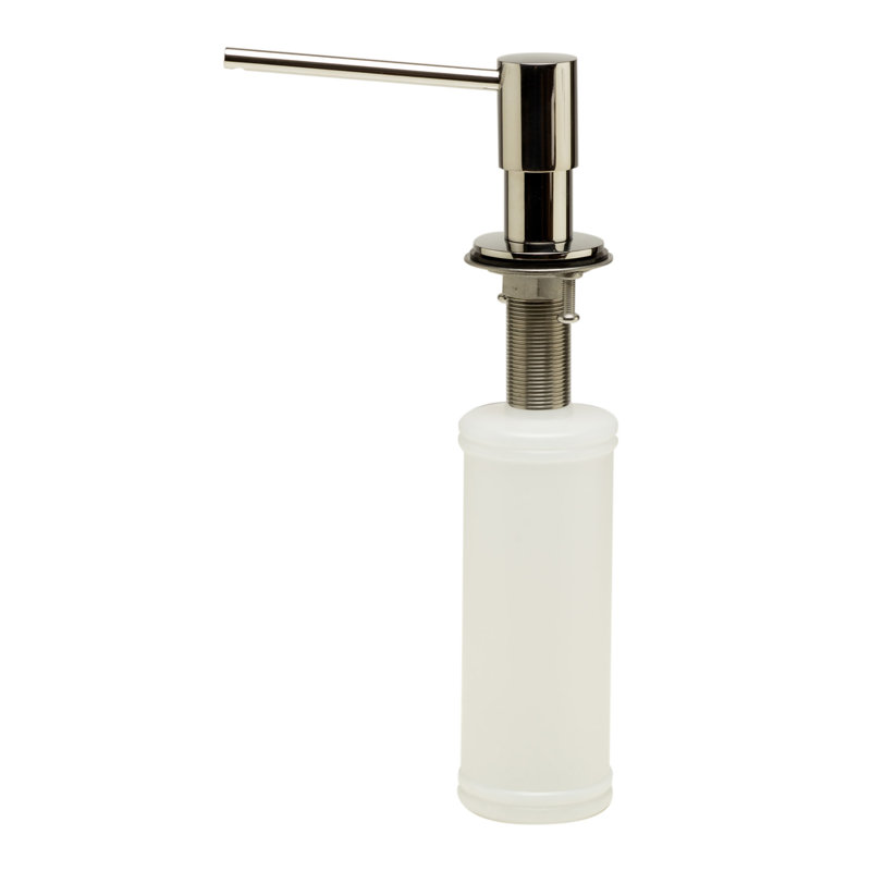 Distributeur de savon rond moderne, Acier inoxydable poli