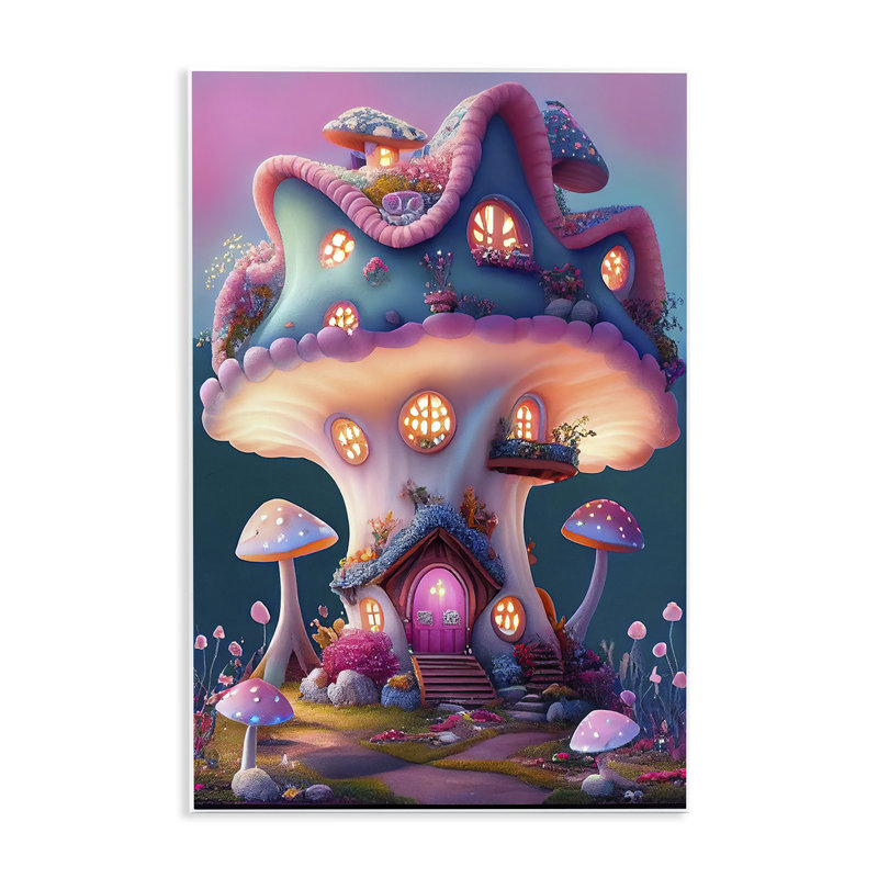 Art mural sur champignon champignon par Sasha, H 15 po x l 10 po