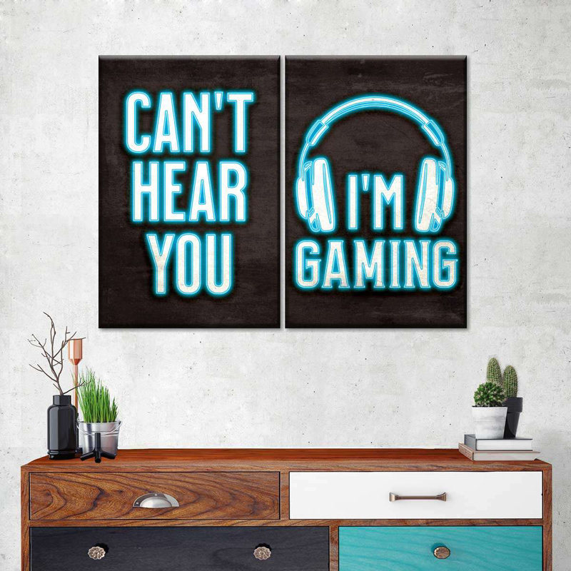 Impression sur toile multicolore Gamer, H 12 po x l 17 po x P 1 po