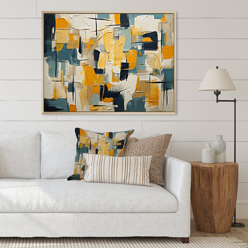 «Squared Ceremonian Abstract Expressionism I», reproduction d'art sur toile, H 34 po x l 44 po x P 1,5 po