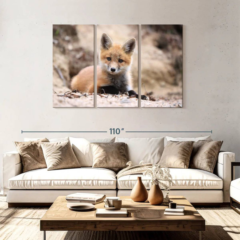 Brampt Little Brown Fox, 48" H x 74" W