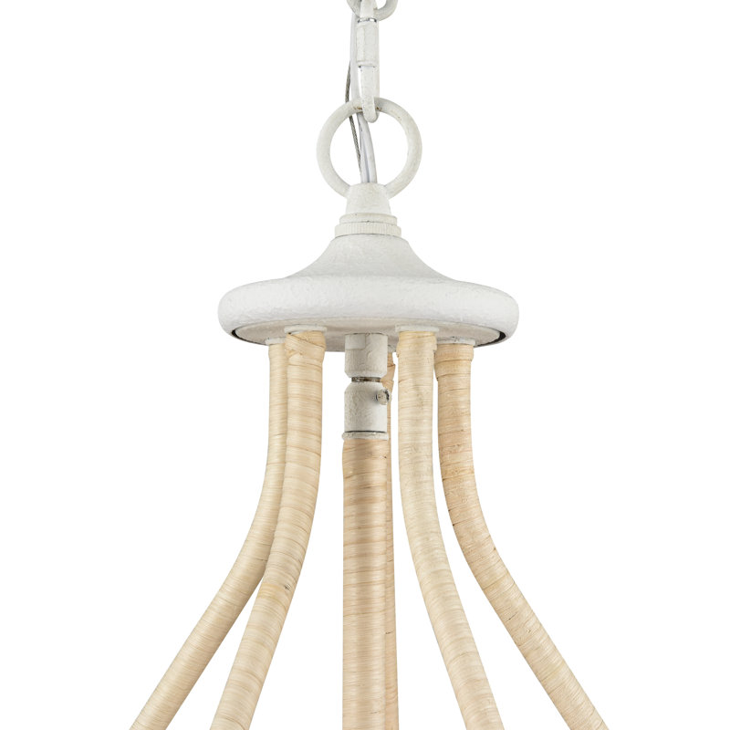 Luminaire suspendu à 4 lumières de 17,75 po de large Breezeway - corail blanc