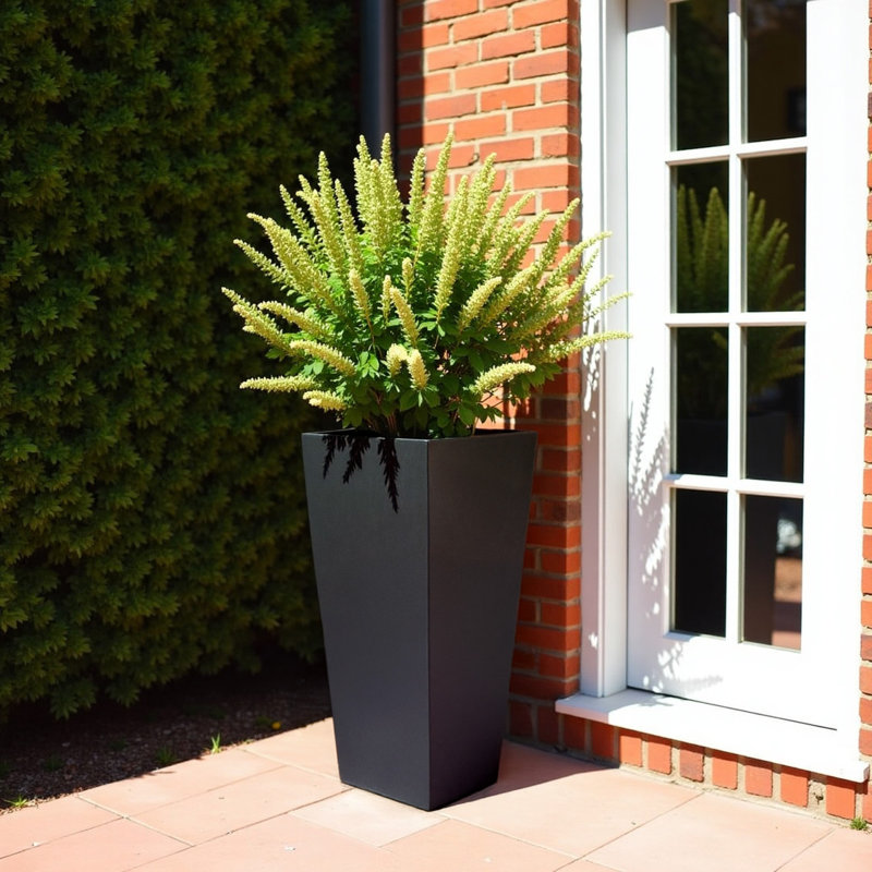 Plant Pot, 50.5cm H x 24.5cm W x 24.5cm D, Black