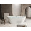 Baignoire autoportante ovale en acrylique, 59 pouces de long, blanc brillant, trop-plein et bonde escamotable, isolation à double paroi, facile à nettoyer, design moderne, forme ergonomique de trempage Ce / Inch, isolation pour
