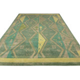 Distressed Homage Hand Knotted Wool Geometric Area Rug