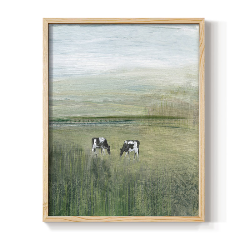 «Out to Pasture II», reproduction encadrée - bois massif, H 11 po x l 9 po