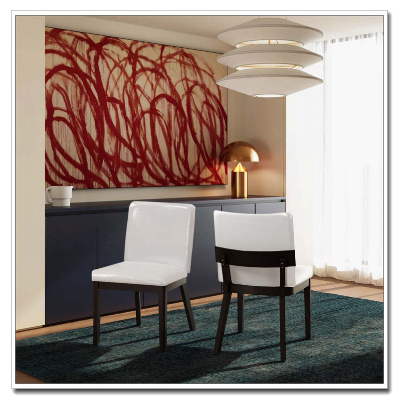 PU Leather Upholstered Dining Chairs, Black