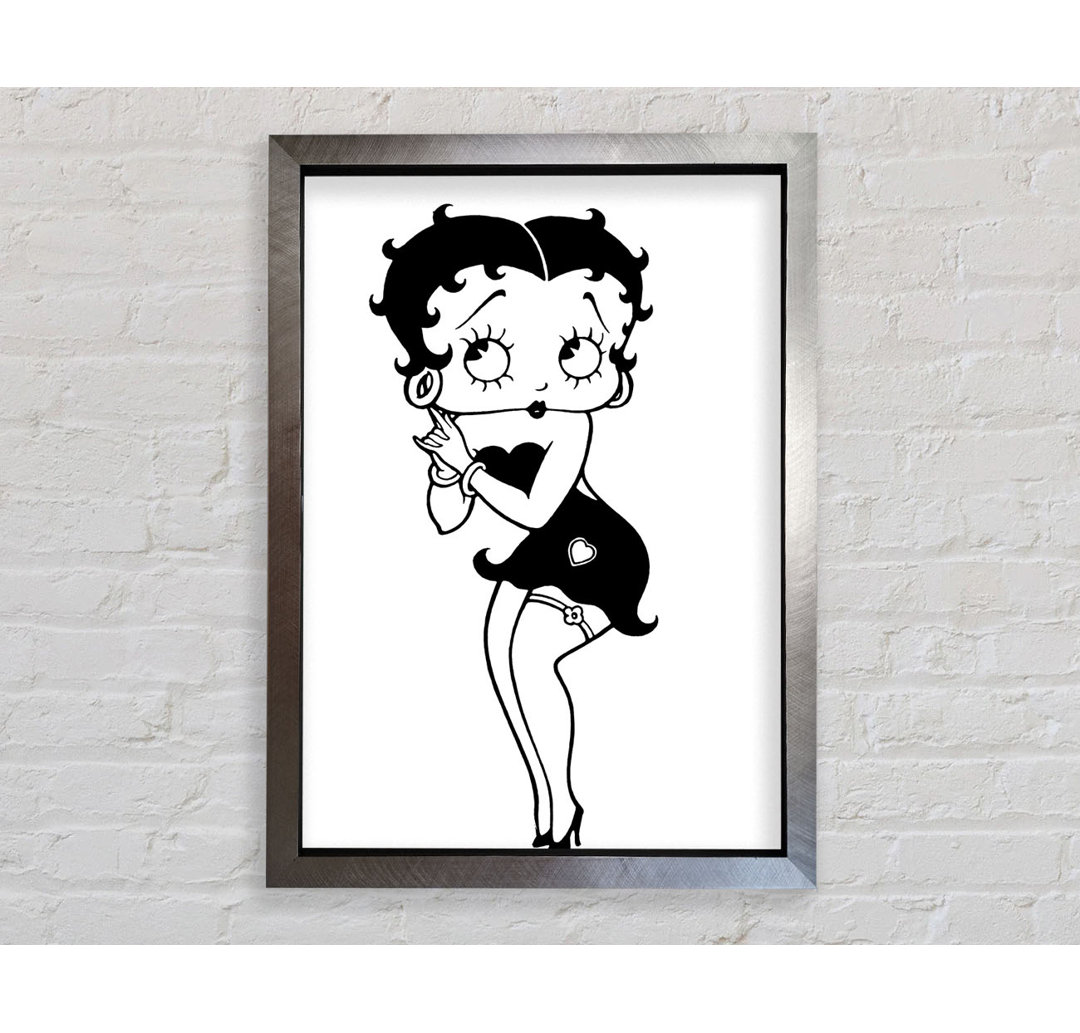 Betty Boop Love Heart - Einzelbildrahmen Druck