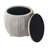 Conover Glamorous Velvet Round Storage Stool with Cushioned Seat – Vanity Stool or Foot Stool with Hidden Compartment – Backless Accent Stool for Compact Seating in Living Room, Bedroom, or Home Décor – Taupe-1281081078