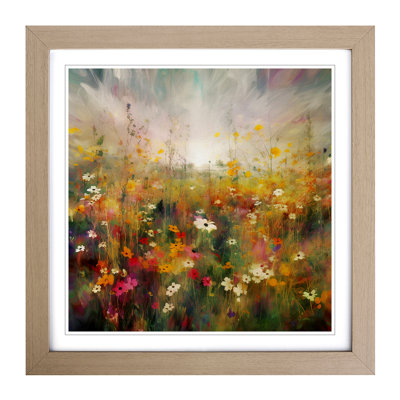 Wildflowers Glitch Art No.2 - Framed Print