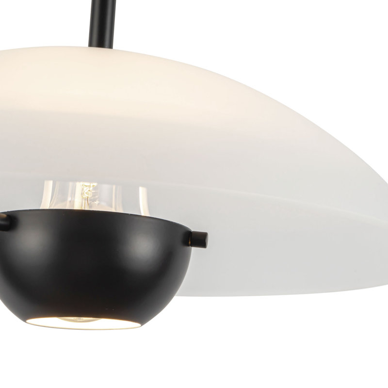 Umbra 14-in Black Pendant, 14-in, Matte Opal Glass / Black