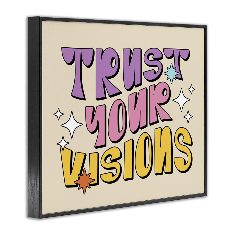 «Retro Trust Your Visions», estampe numérique par Ahmad Sayeh Hussein, H 11 po x l 14 po, Giclée encadrée noir minuit
